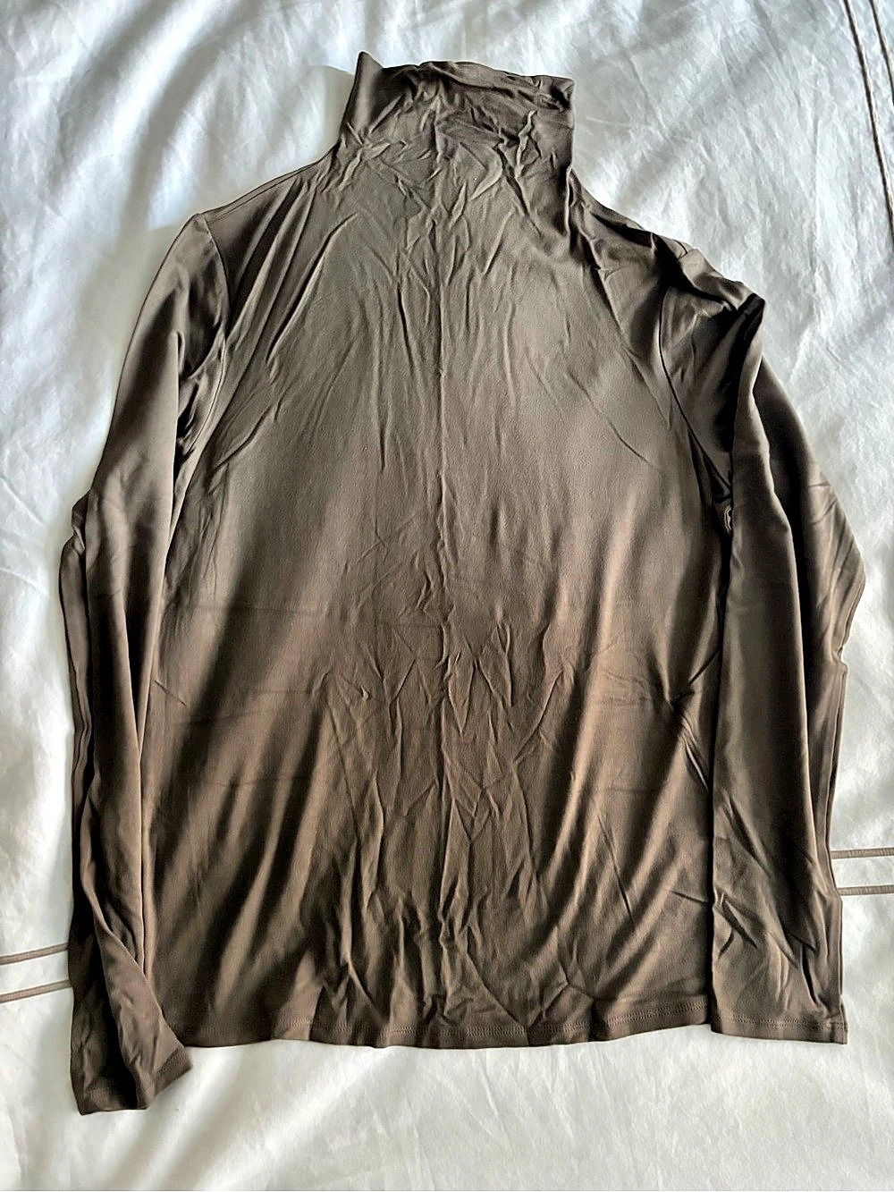 Lafayette 148 New York Long Sleeve Mock Neck Top in Brown